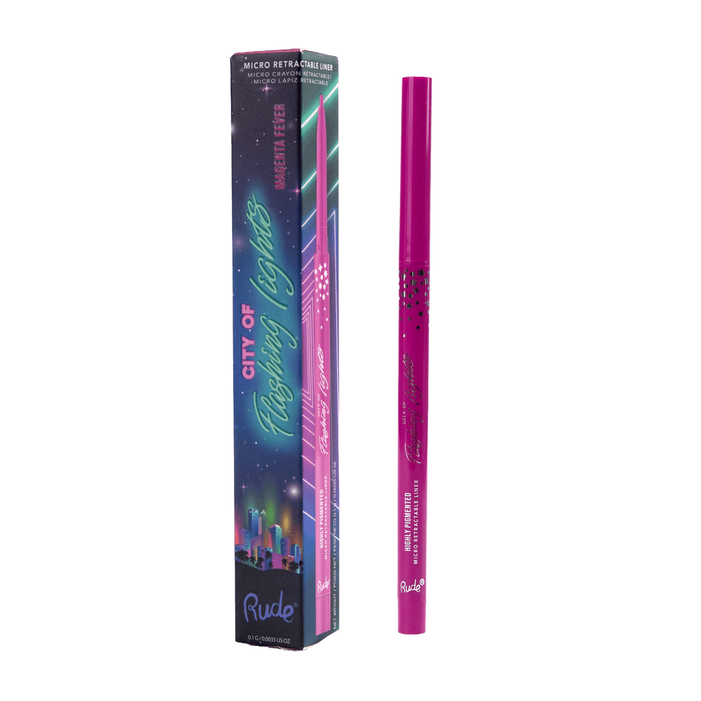 City of Flashing Lights Micro Retractable Liner Magenta Fever