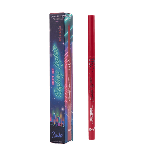 City of Flashing Lights Micro Retractable Liner Pomegranate