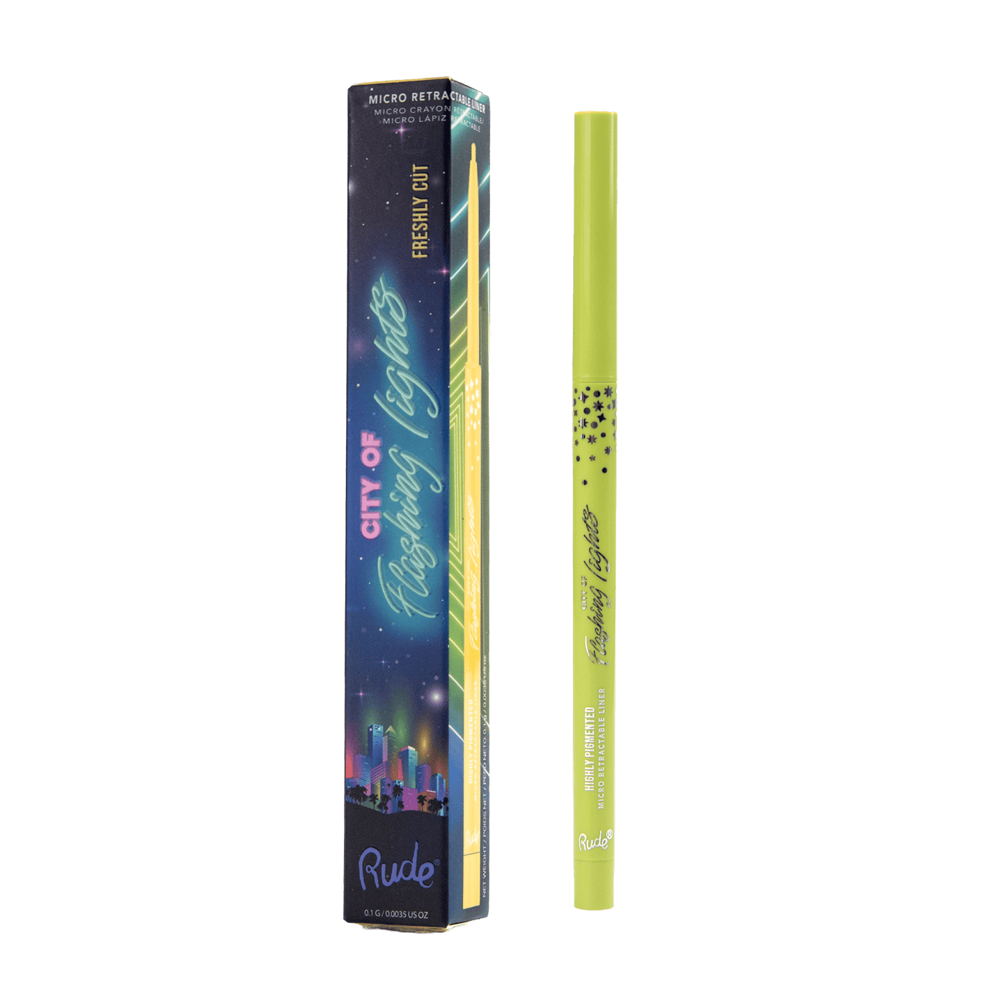 City of Flashing Lights Micro Retractable Liner Freshly Cut