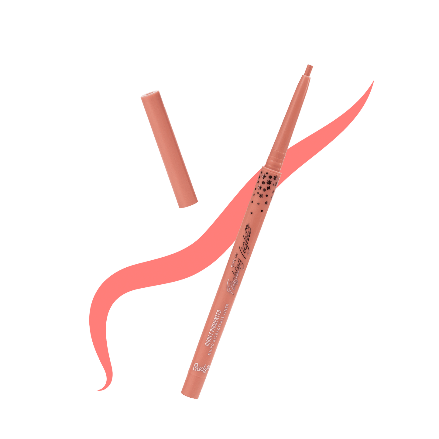 City of Flashing Lights Micro Retractable Liner Peachy Keen