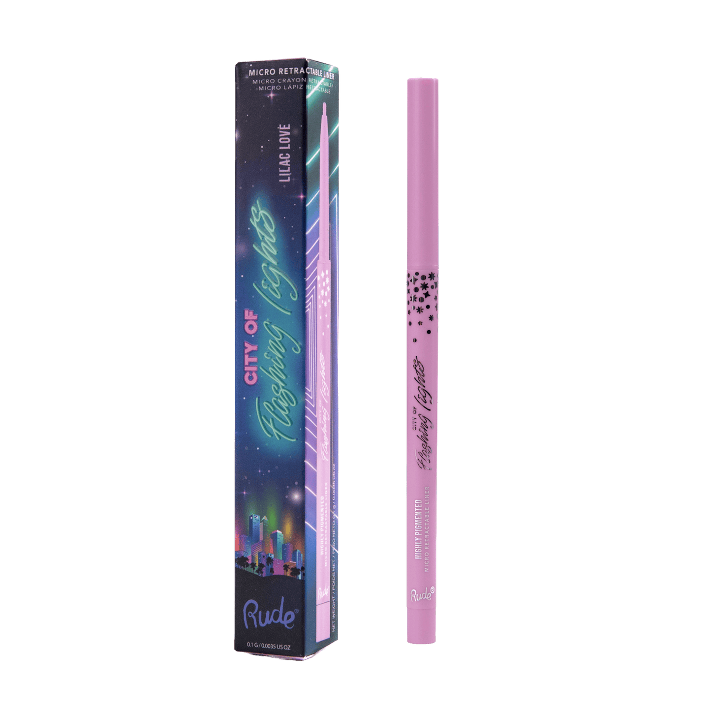 City of Flashing Lights Micro Retractable Liner Lilac Love