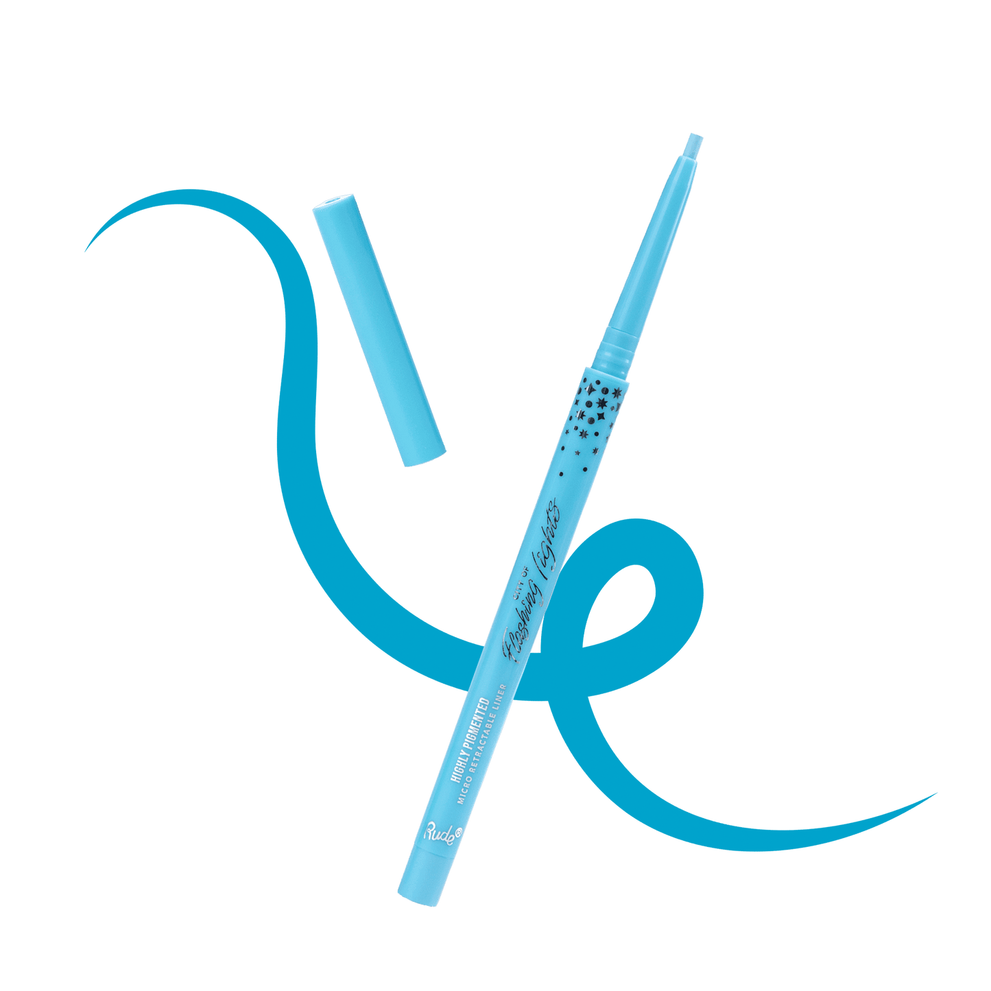 City of Flashing Lights Micro Retractable Liner Baby Blue