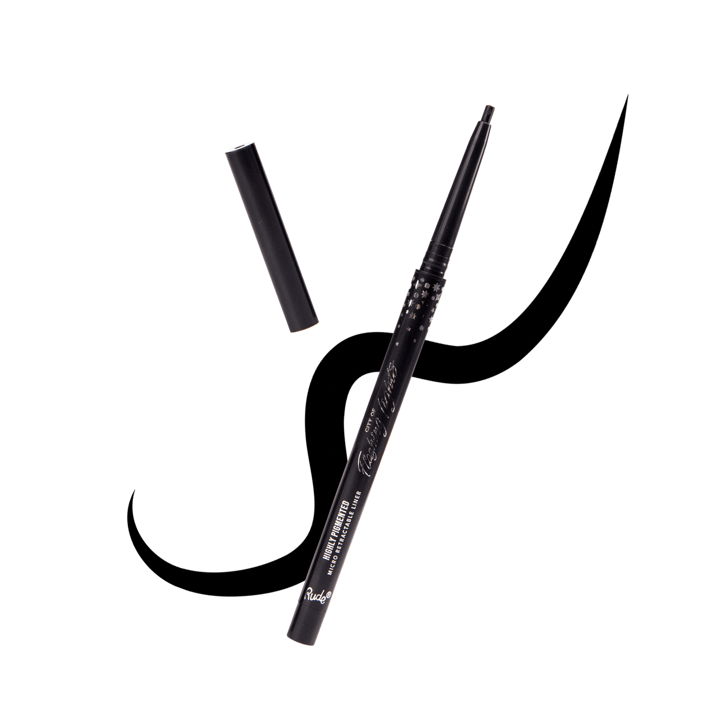 City of Flashing Lights Micro Retractable Liner Black