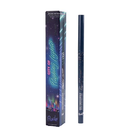 City of Flashing Lights Micro Retractable Liner Wavy Navy