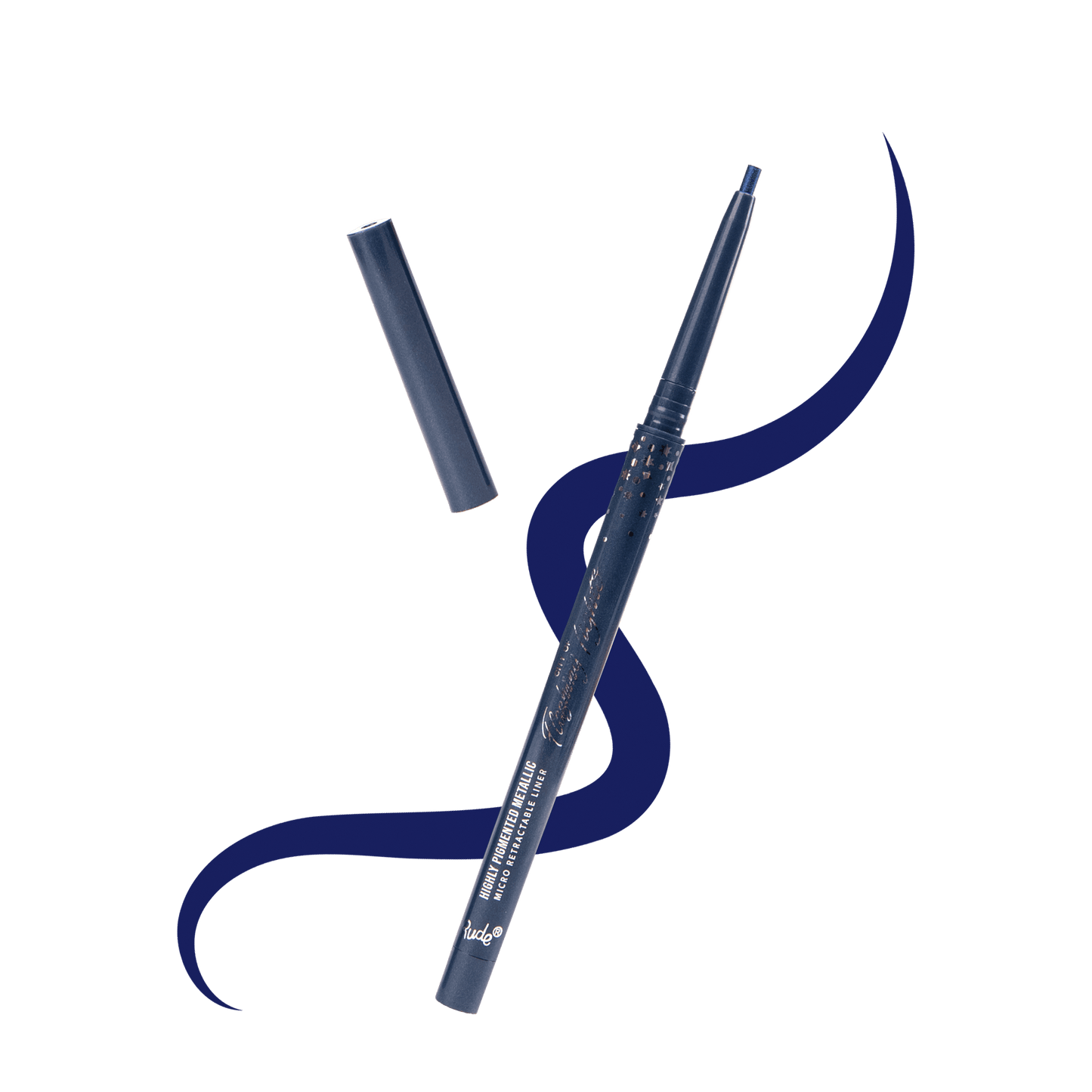 City of Flashing Lights Micro Retractable Liner Wavy Navy