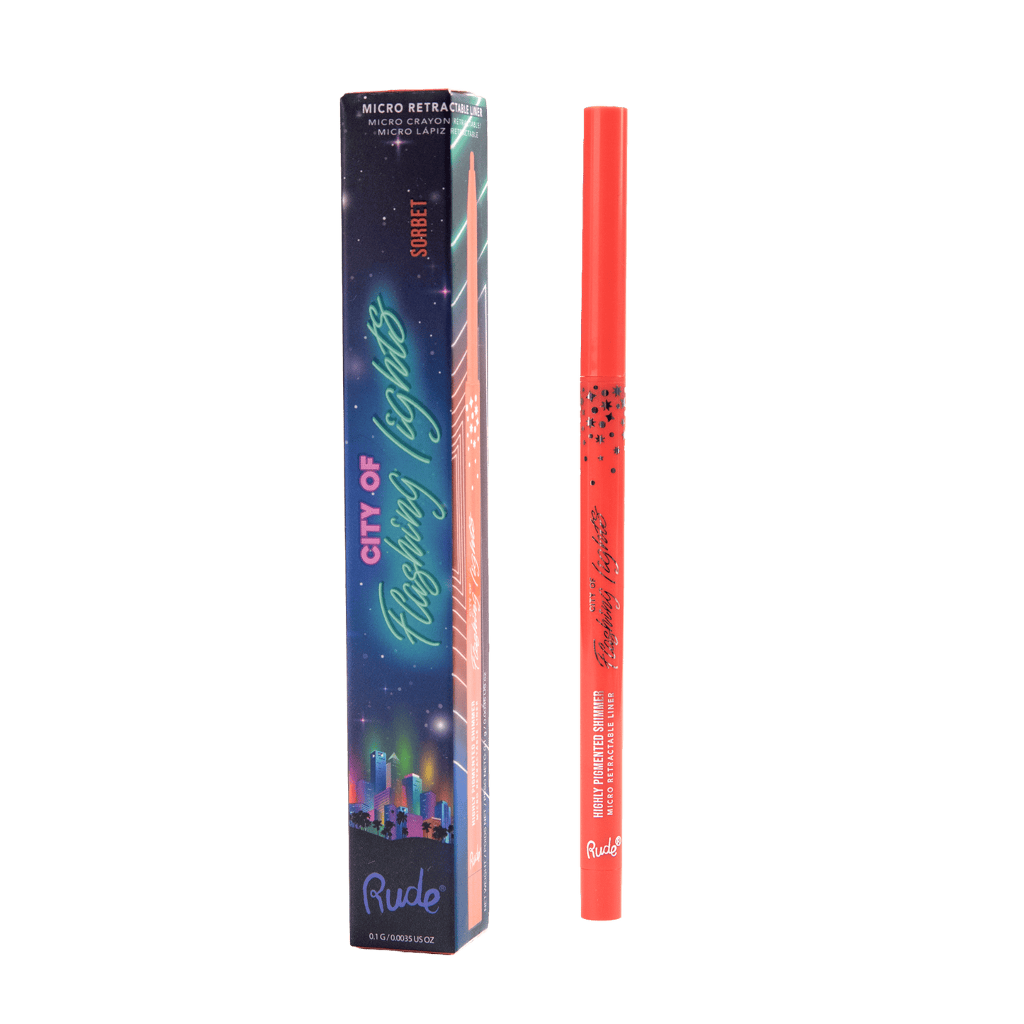 City of Flashing Lights Micro Retractable Liner Sorbet