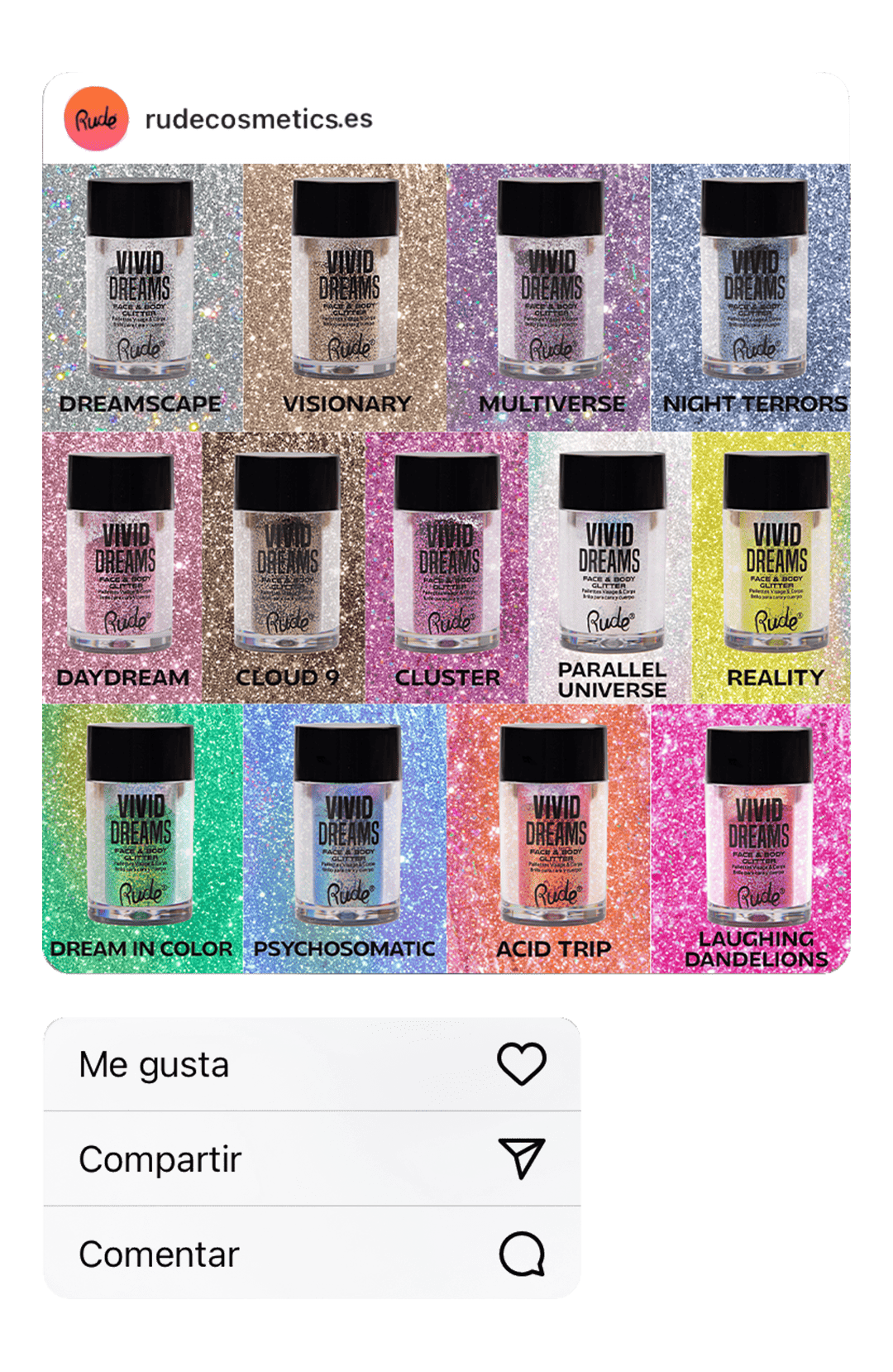 Vivid Dreams Face & Body Glitter Dream in Color